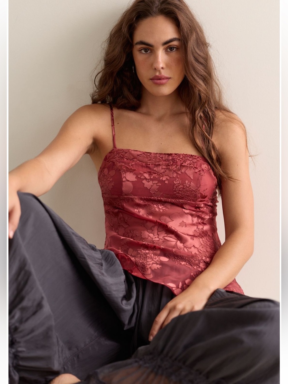 Free People Night Song Burnout Cami  Medium NWT